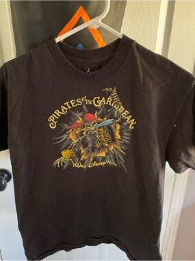 Disney Pirates of the Caribbean Black T‑Shirt with Red and Yellow Graphic